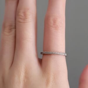 Silver Pave CZ Ring Band